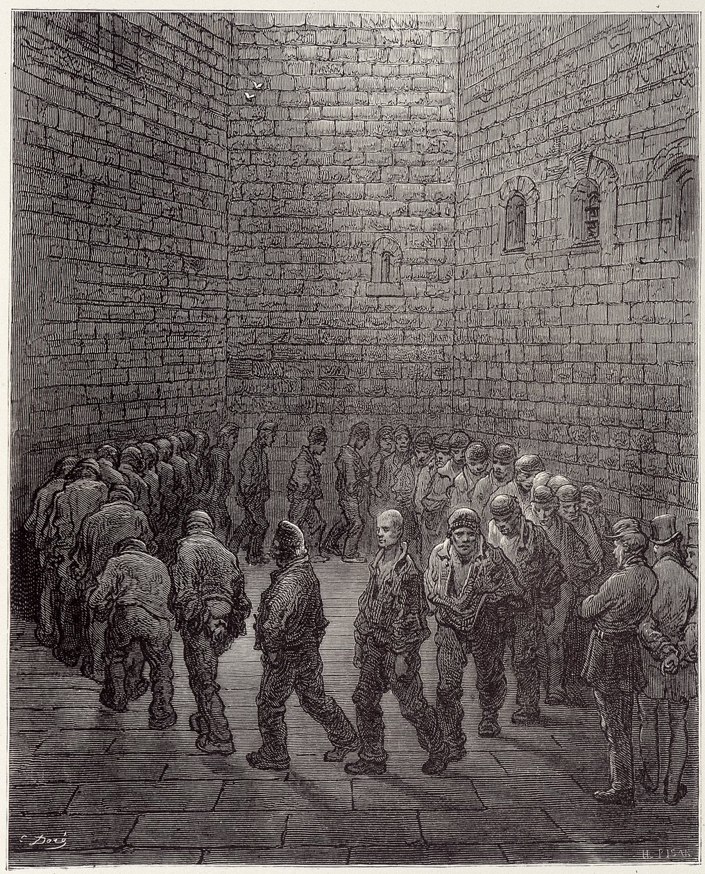 Fangernes gang i fængslet - i "" London" af Gustave Dore af Gustave Dore