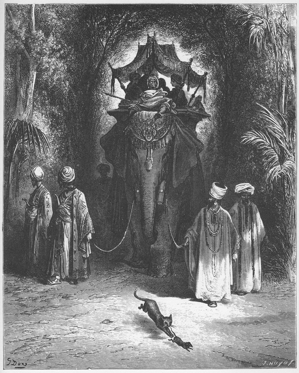 Le rat et L"elephant - ROTTEN OG ELEFANTEN - fra "Fables" af Jean de La Fontaine af Gustave Dore