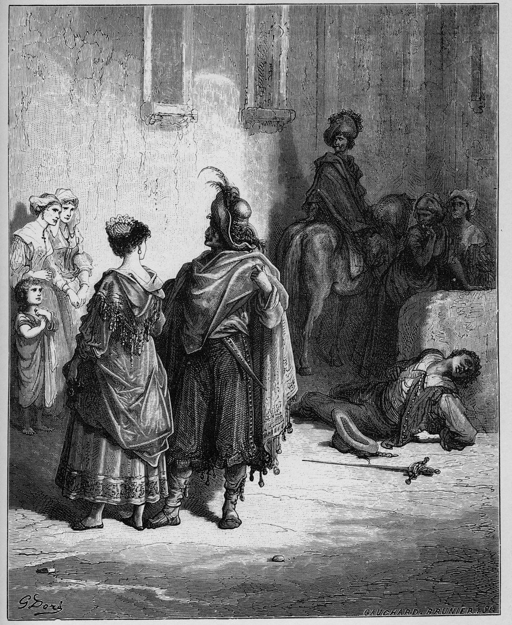 De to haner - De to haner - fra "Fables" af Jean de La Fontaine af Gustave Dore