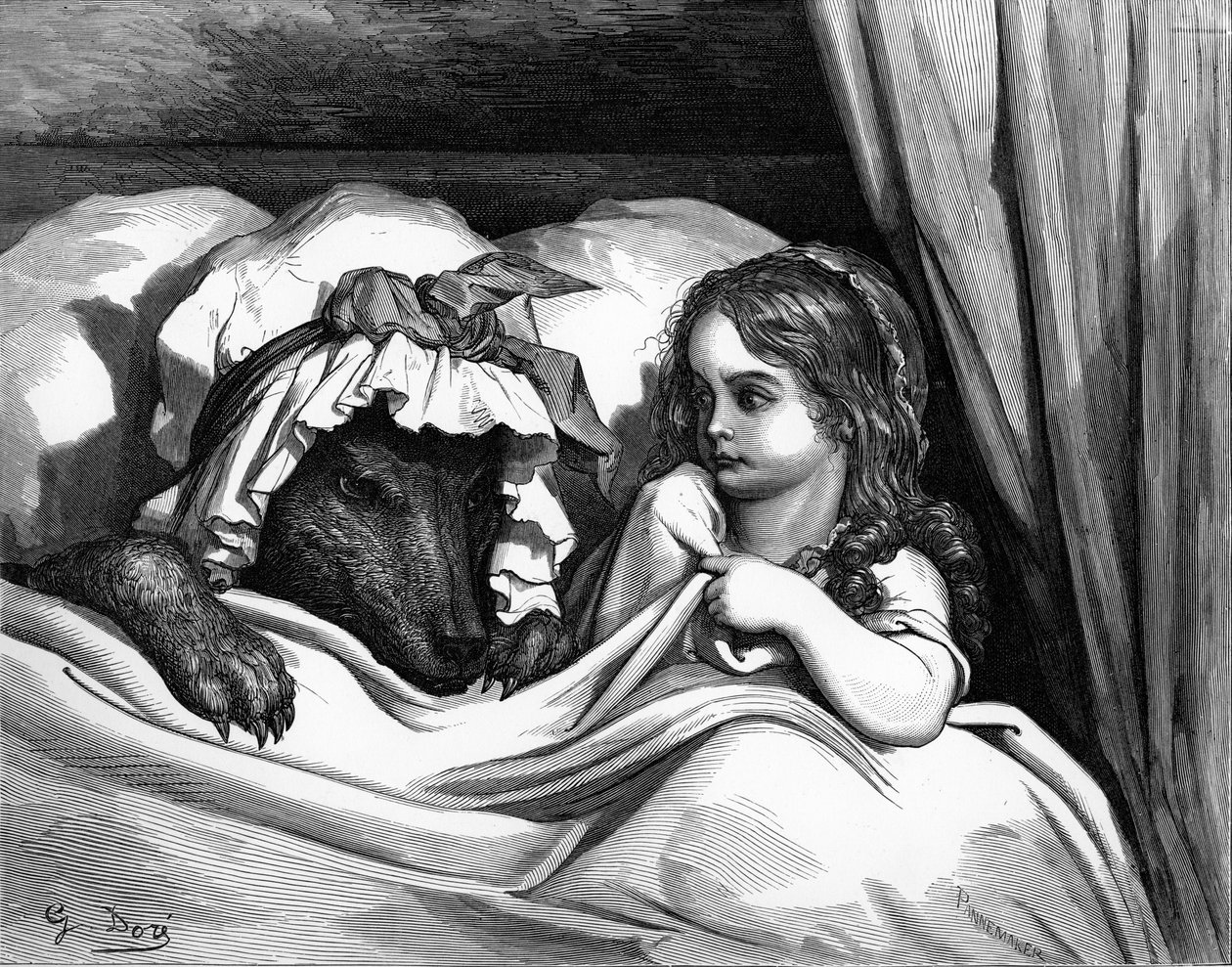 Rødhætte, gravering af Gustave Doré. af Gustave Dore