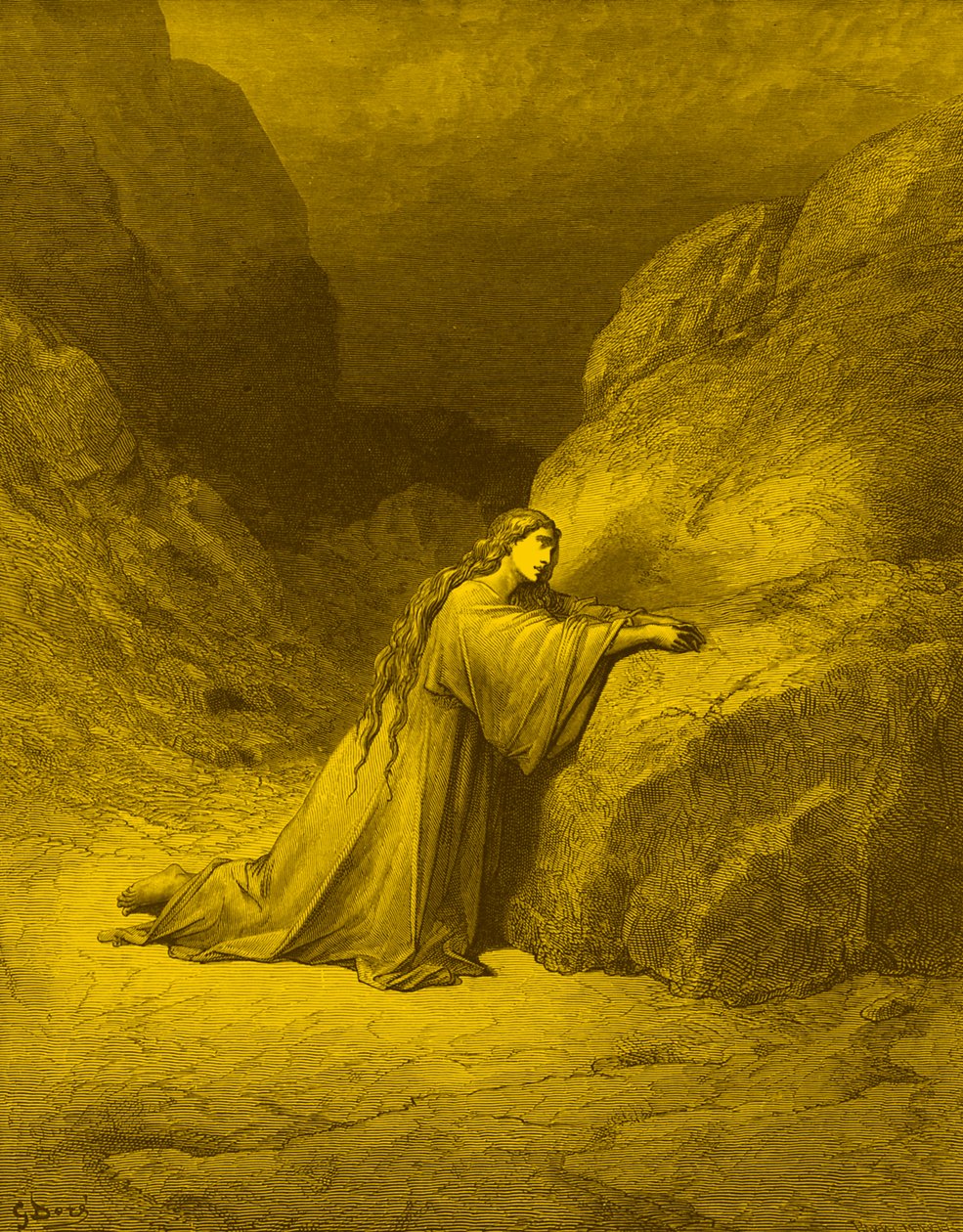 Maria Magdalena, den angrende synder - Bibelen af Gustave Dore