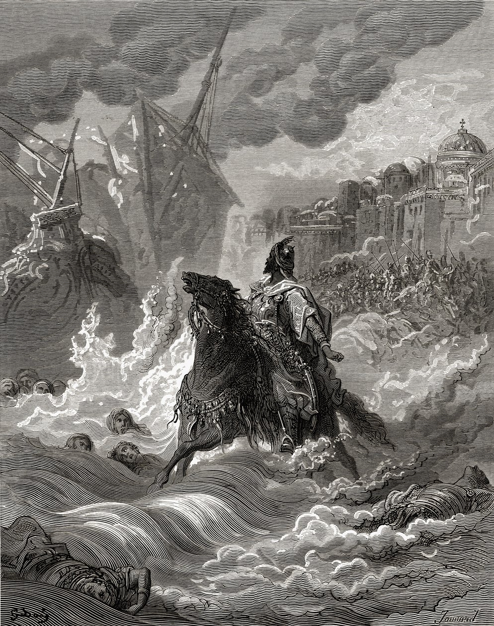 Mohammed II (1432-81) før Konstantinopel i 1453, illustration fra 