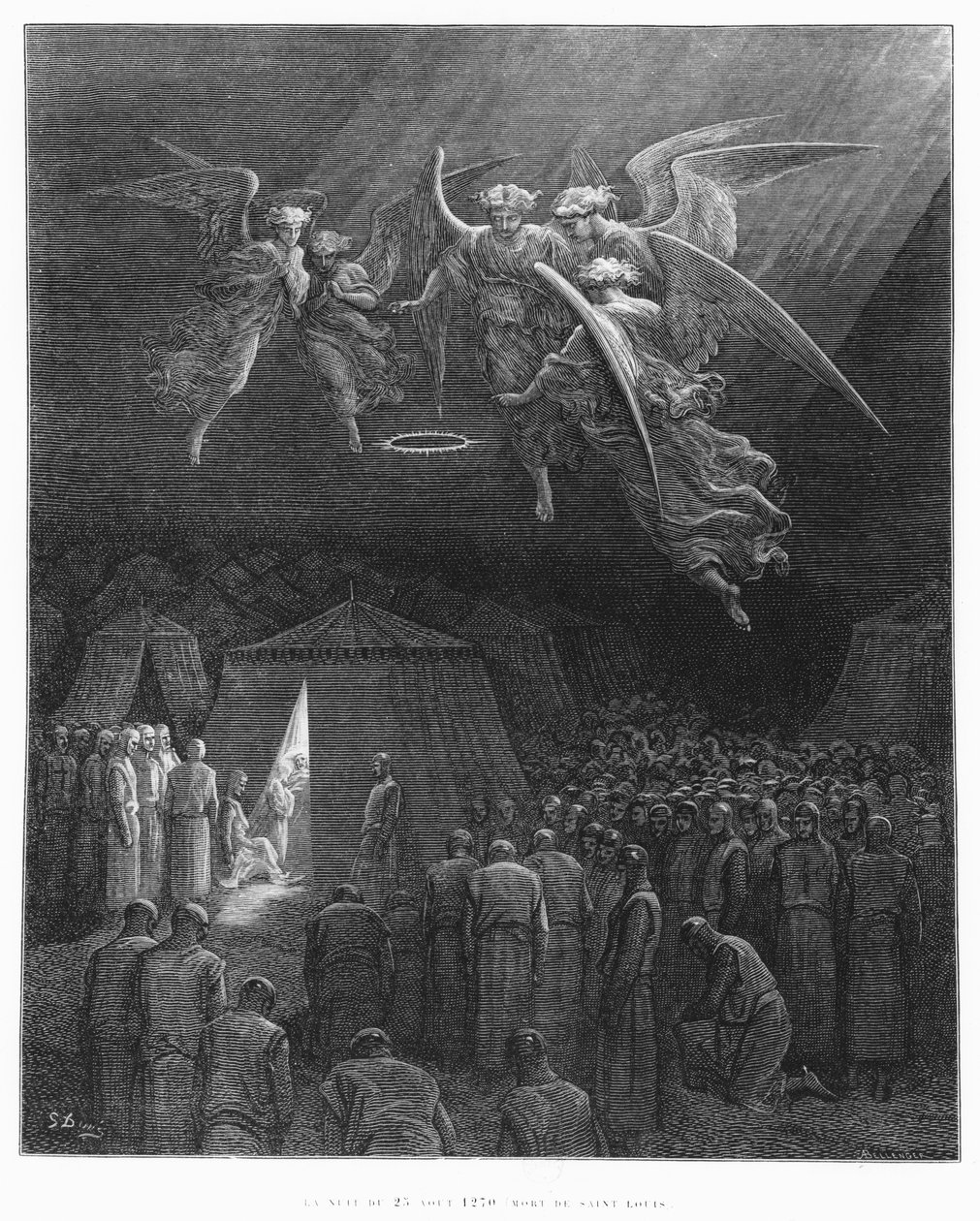 Natten til den 25. august 1270, St. Louis (1214-70), illustration fra 