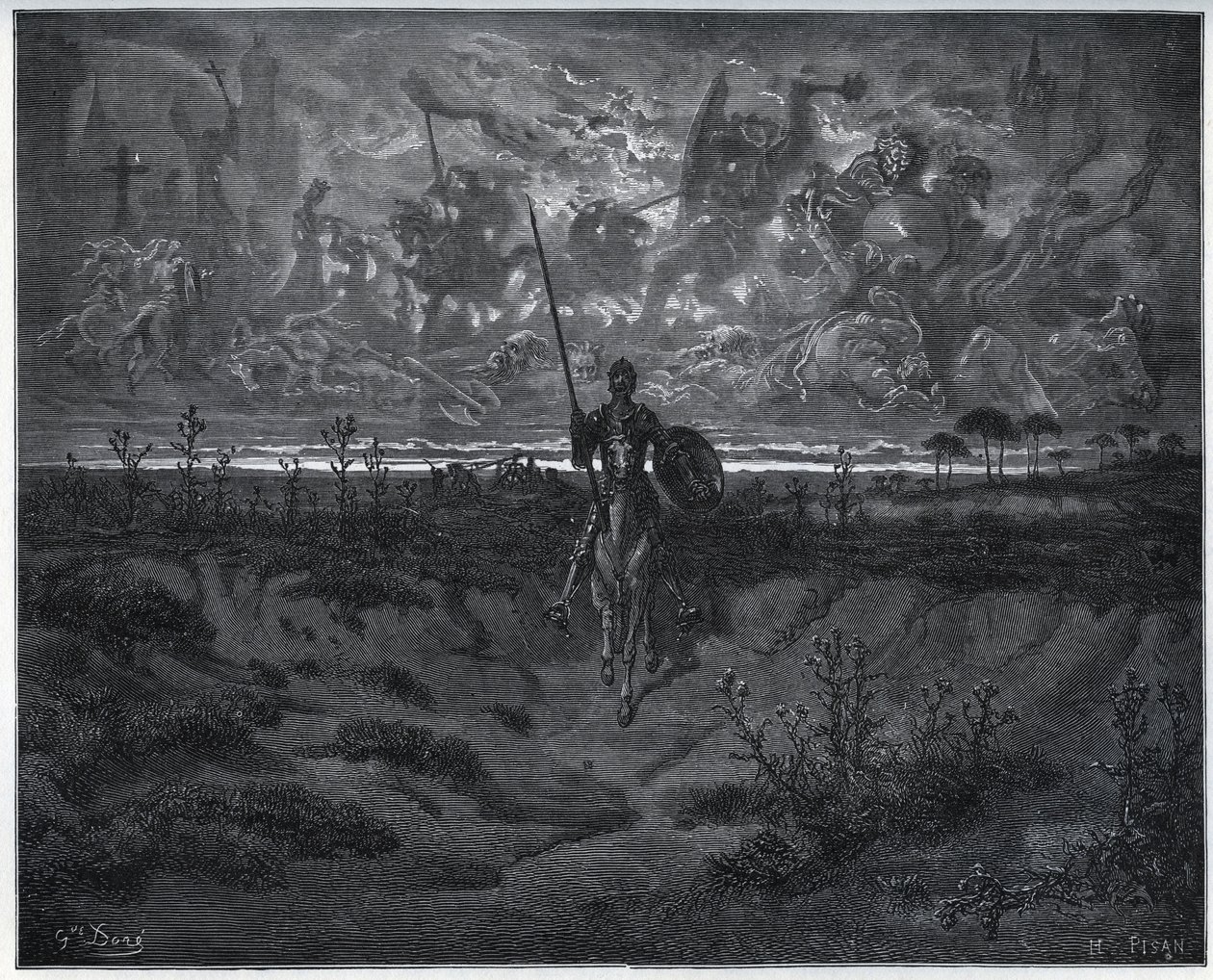 På denne rejse talte vores helt nye eventyrer til sig selv - fra "Don Quixote de la Mancha" af Miguel Cervantes af Gustave Dore