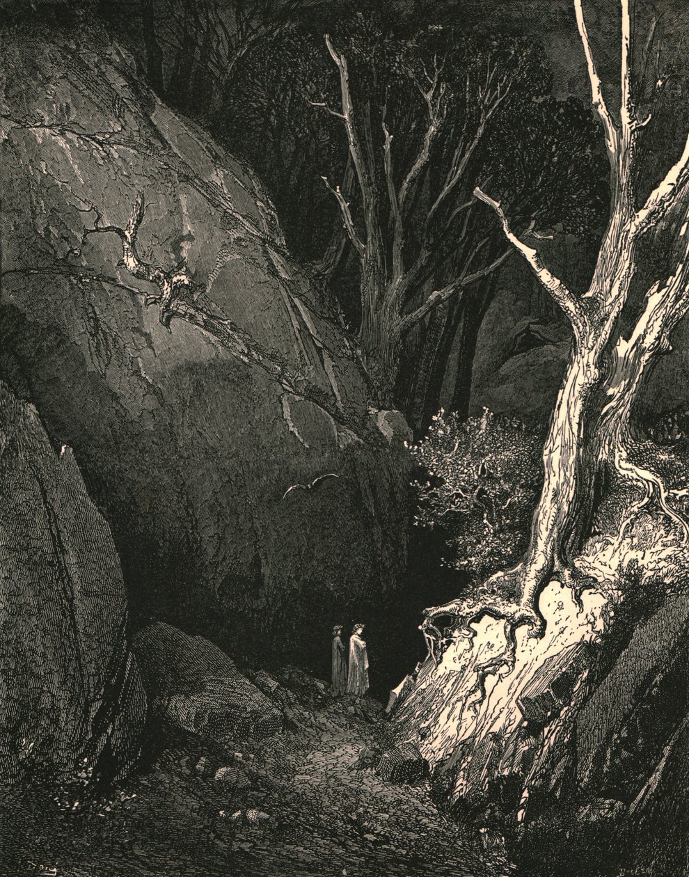 Han bevægede sig videre, jeg lukker hans skridt forfulgt, c1890. af Gustave Dore
