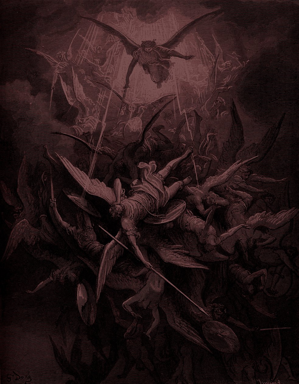 Paradise Lost: Fall of the rebel angels, kunstner Doré af Gustave Dore