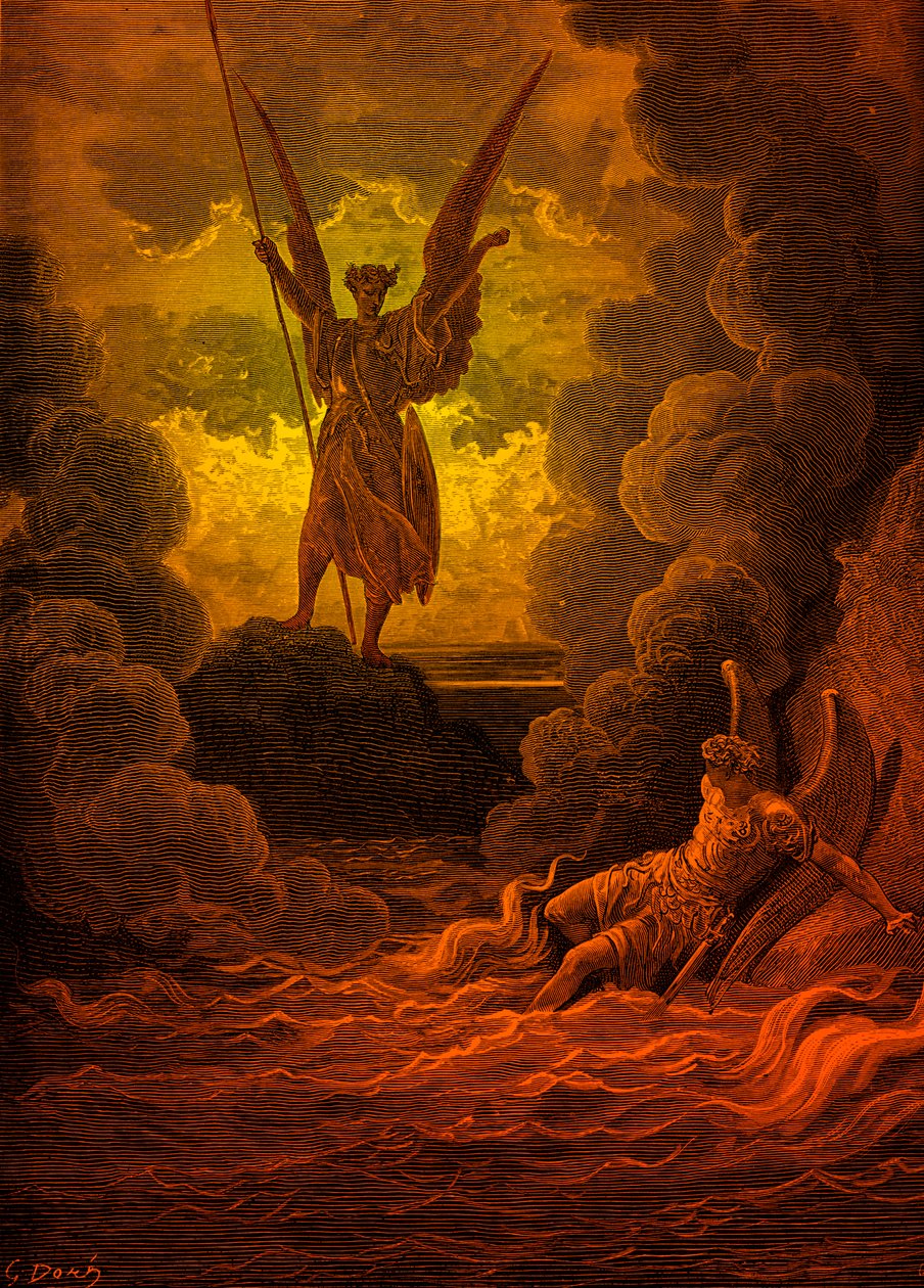 Paradise Lost: Satan og Beelzebub.af Doré af Gustave Dore