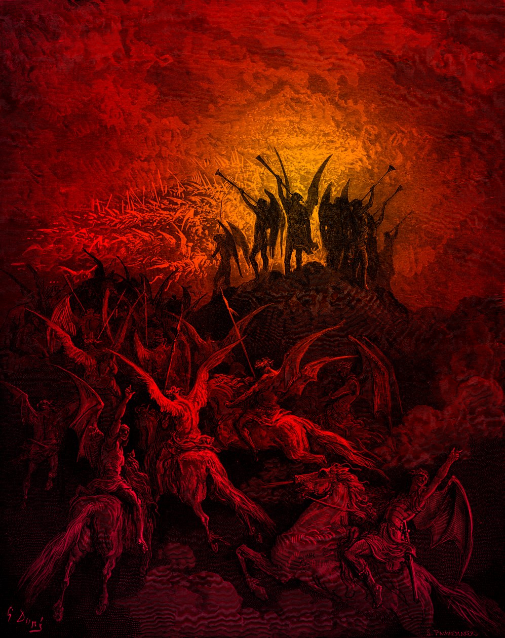 Paradise Lost: The Rebel Angels. Af Doré af Gustave Dore
