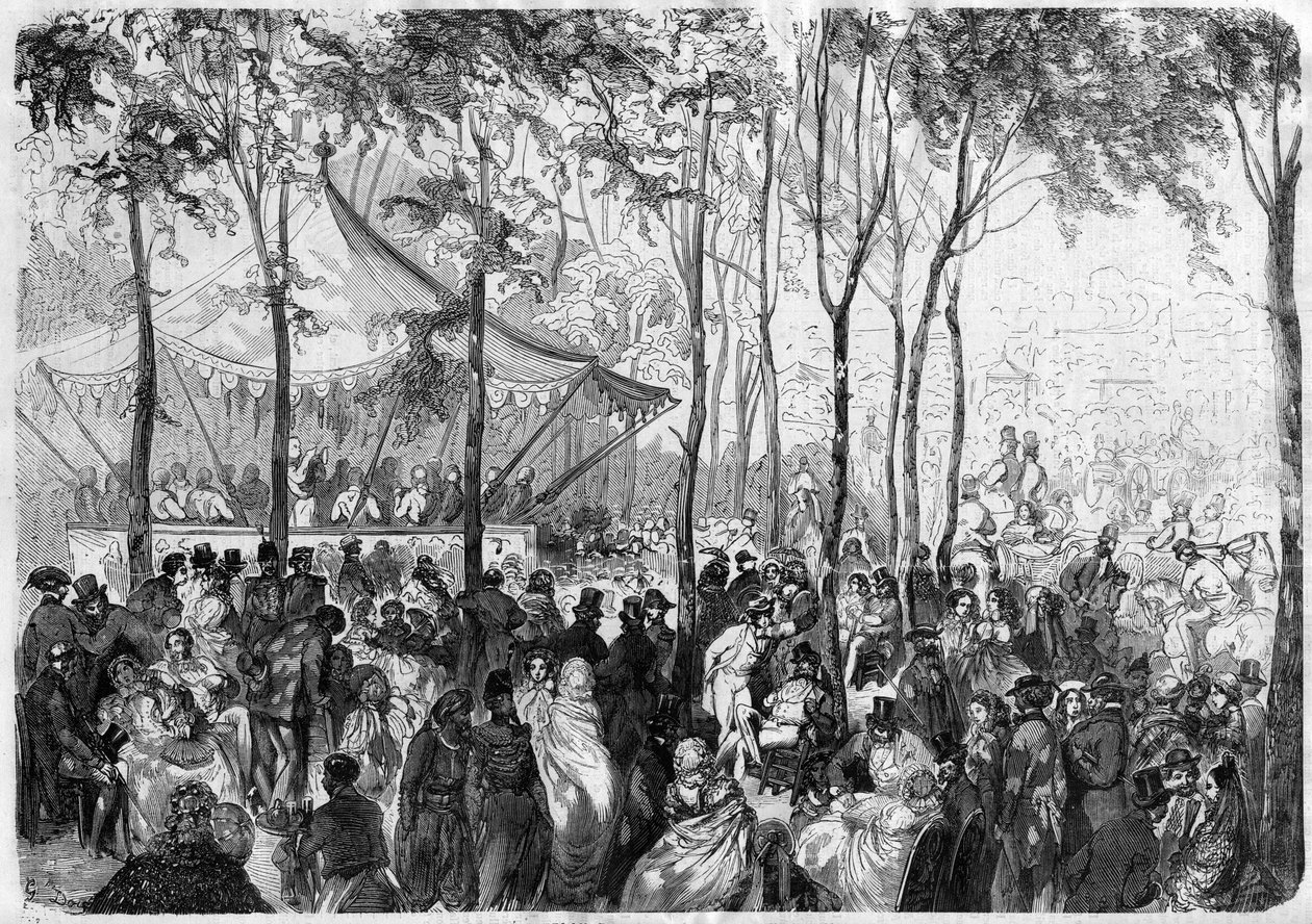 Paris - Bois de Boulogne - The Pre Catelan - Tegning af Gustave Dore af Gustave Dore
