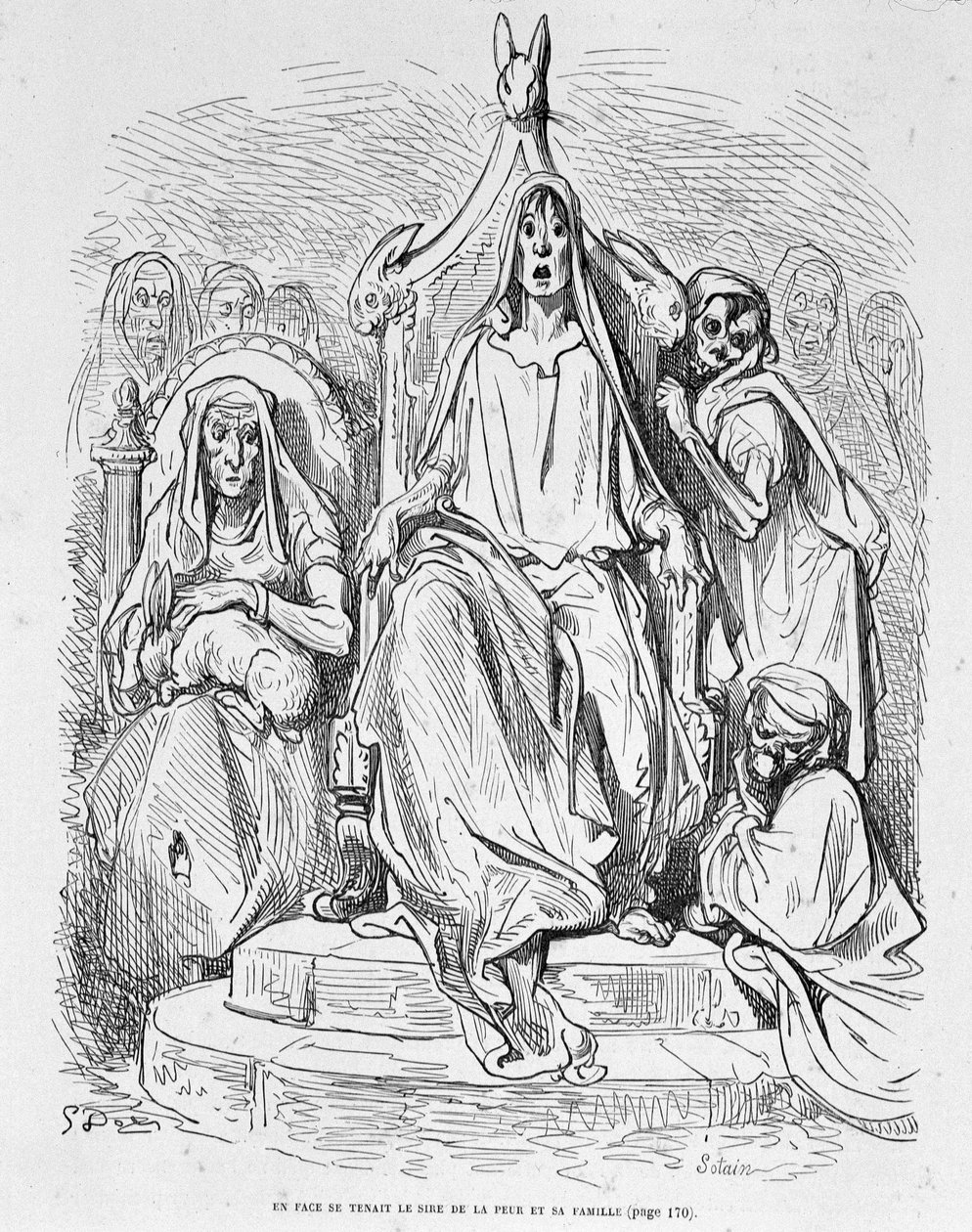 Personificering af frygt og hans familie af Doré af Gustave Dore