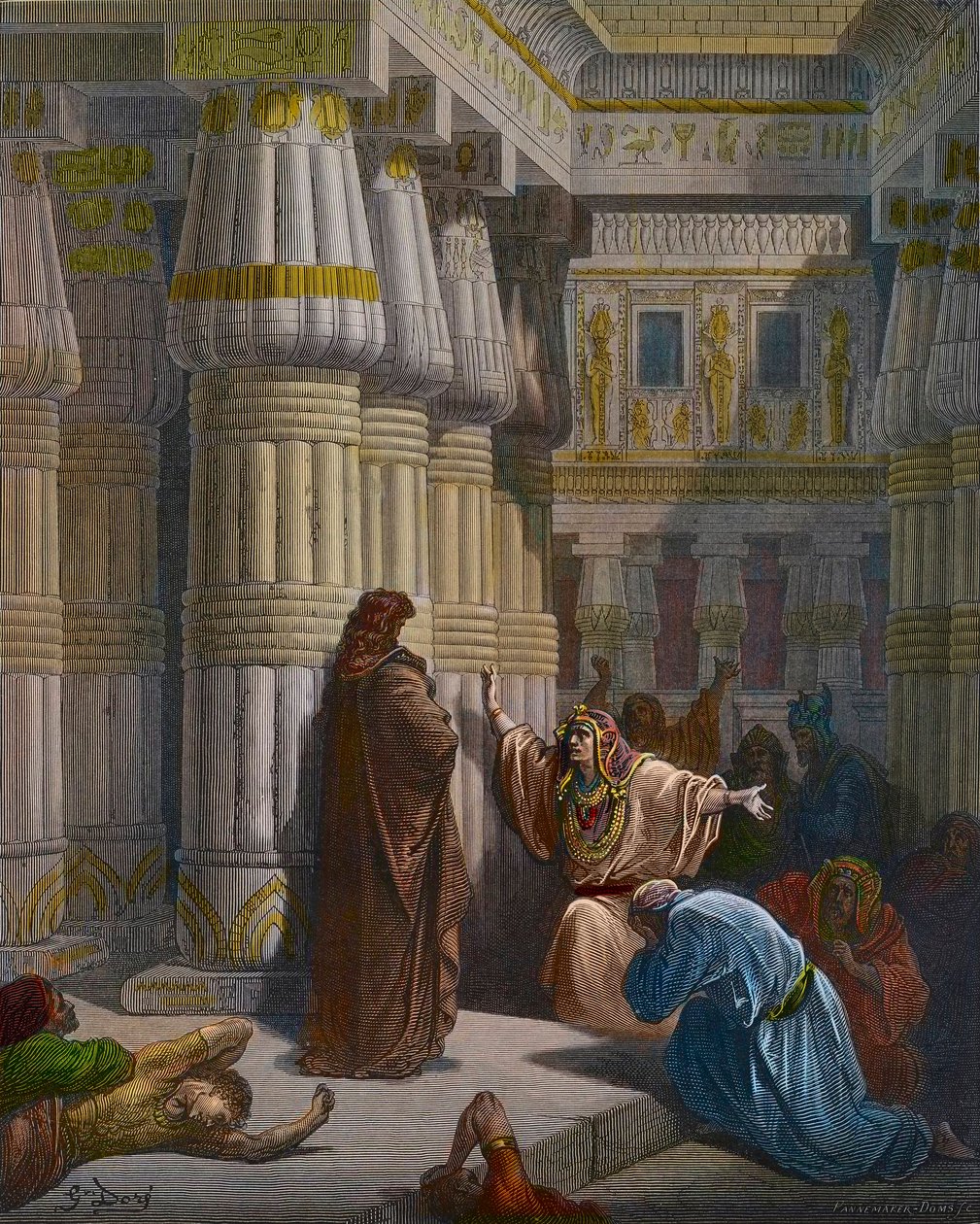 Pharaoh calling upon Mosesdani af Gustave Dore