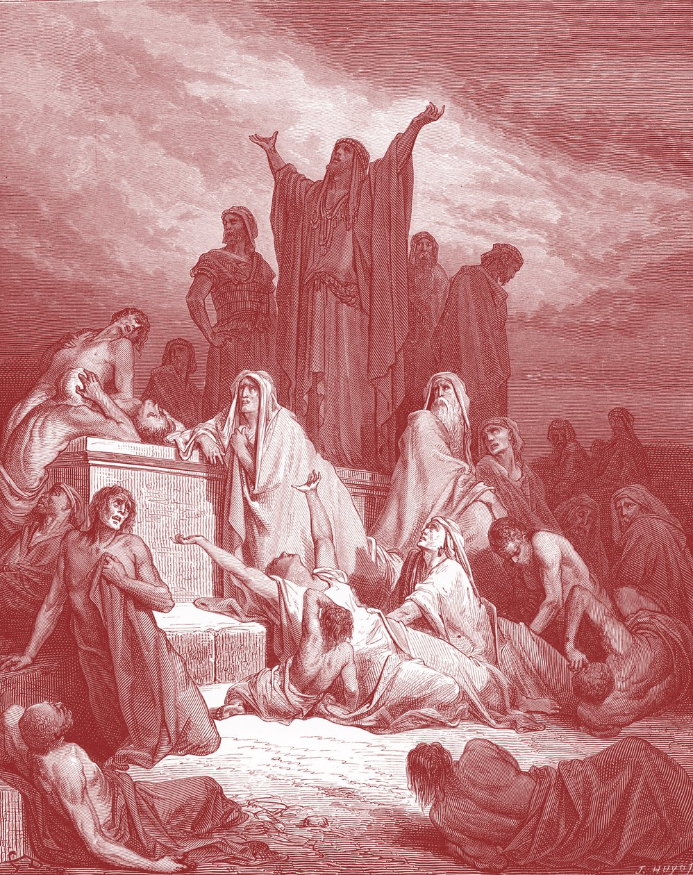 Jerusalems pest, gravering af Doré. - Bibel af Gustave Dore