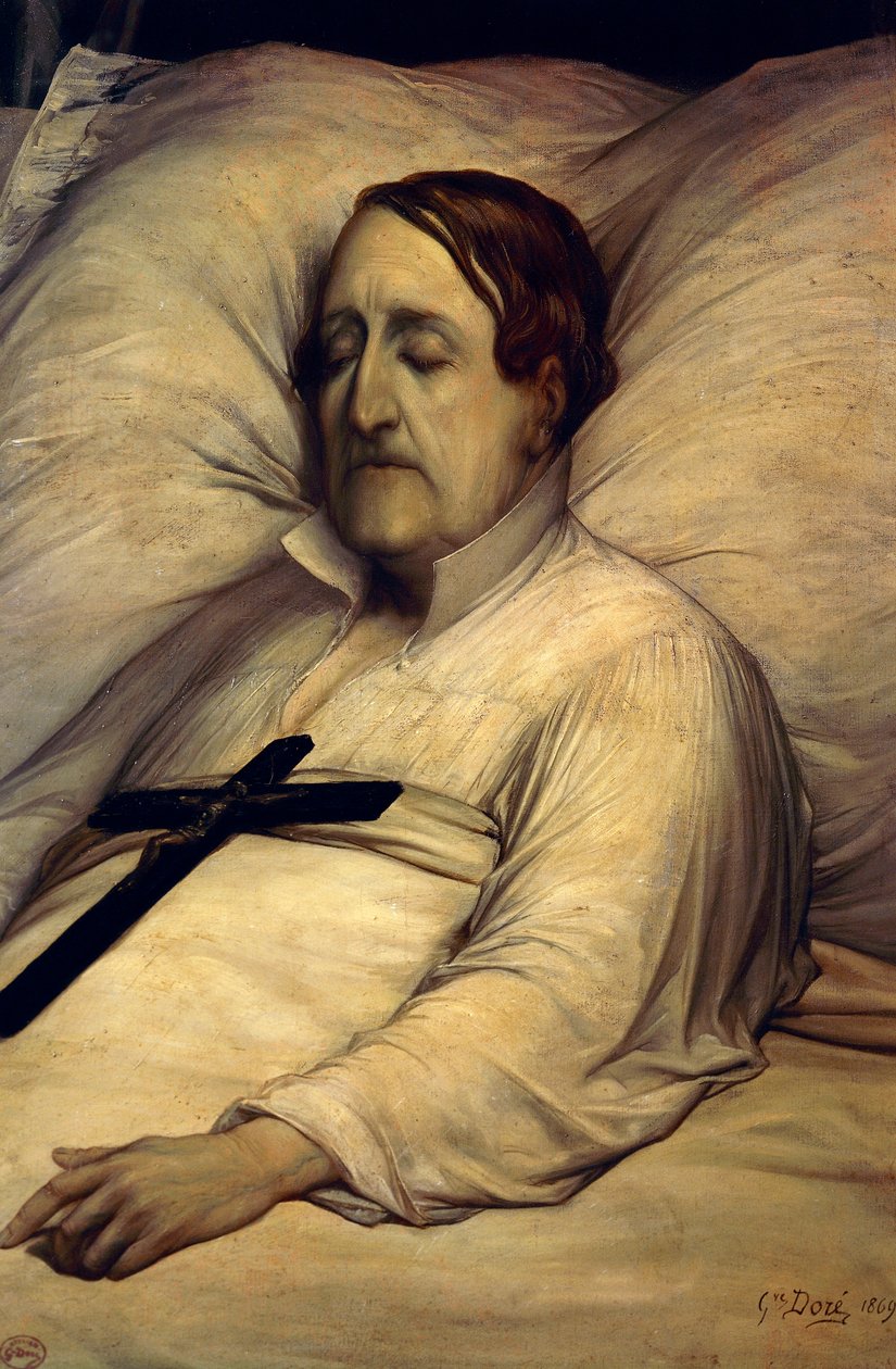Portræt af Gioachino Rossini på hans dødsleje (Pesaro af Gustave Dore
