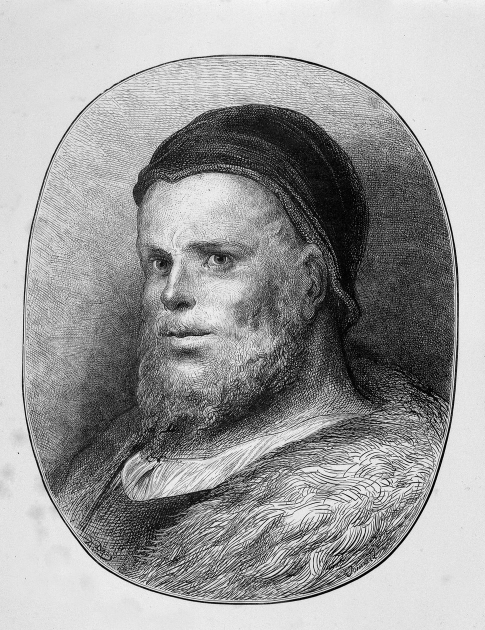 Portræt af Rabelais young - gravering af Gustave Dore af Gustave Dore
