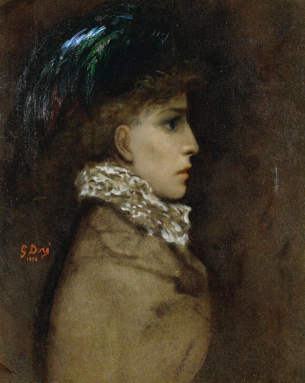 Portræt af skuespillerinden Sarah Bernhardt (1844-1923) Peinture de Gustave Dore (1832-1883) af Gustave Dore