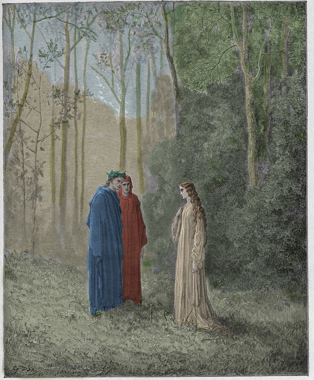 Purgatorio, Canto 5: Dante taler med Pia de Tolomei af Gustave Dore