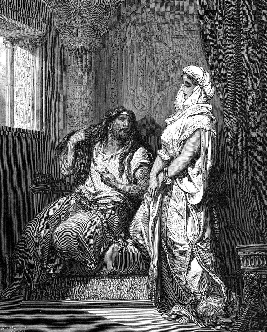 Samson og Delila, 1866 af Gustave Dore