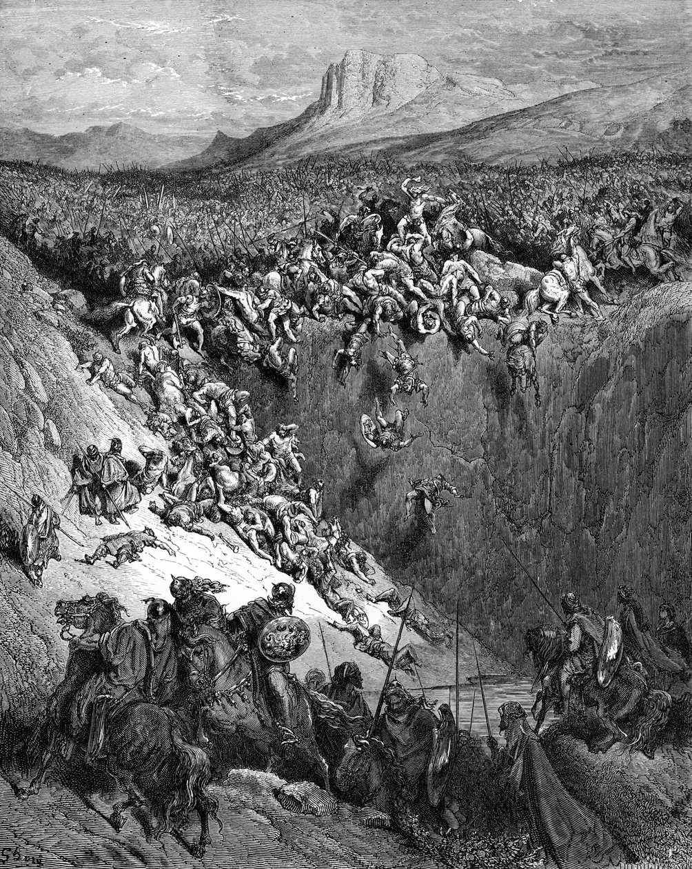 Samson dræber filister med kæbeben af Doré- Bible af Gustave Dore