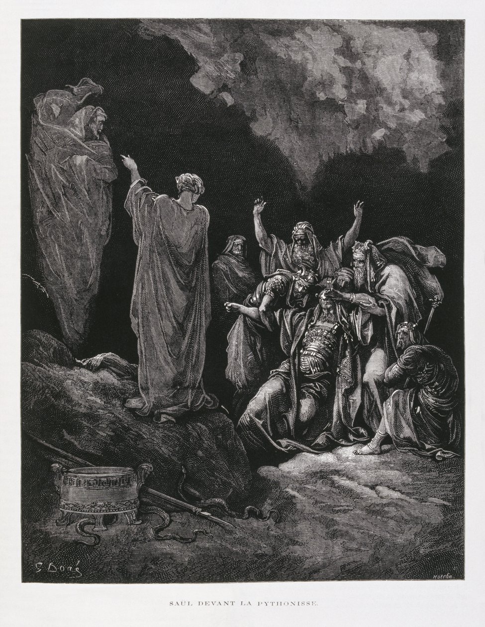 Saul og heksen fra Endor, illustration fra Dore-bibelen af Gustave Dore
