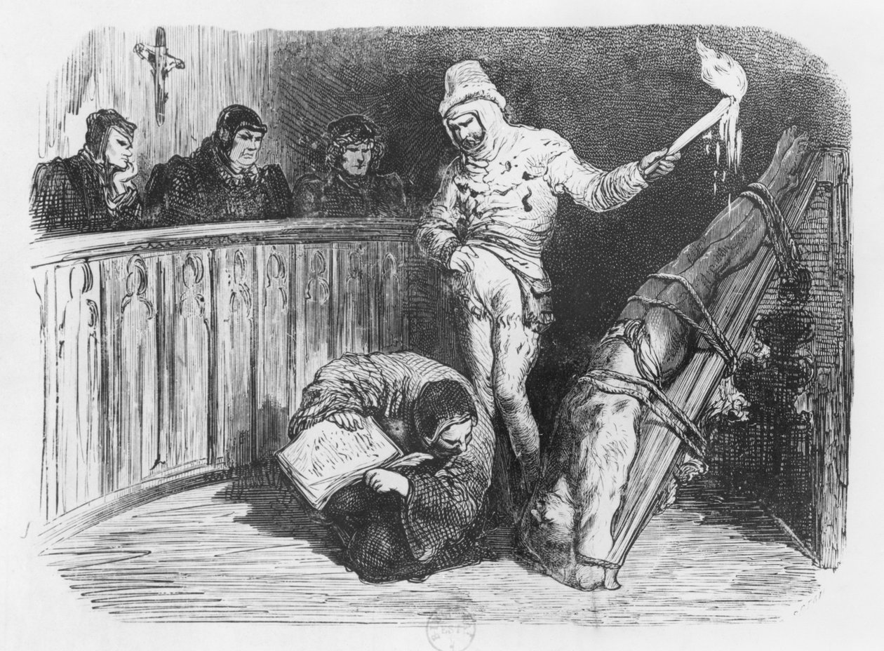 Inkvisitionsscene, illustration fra 