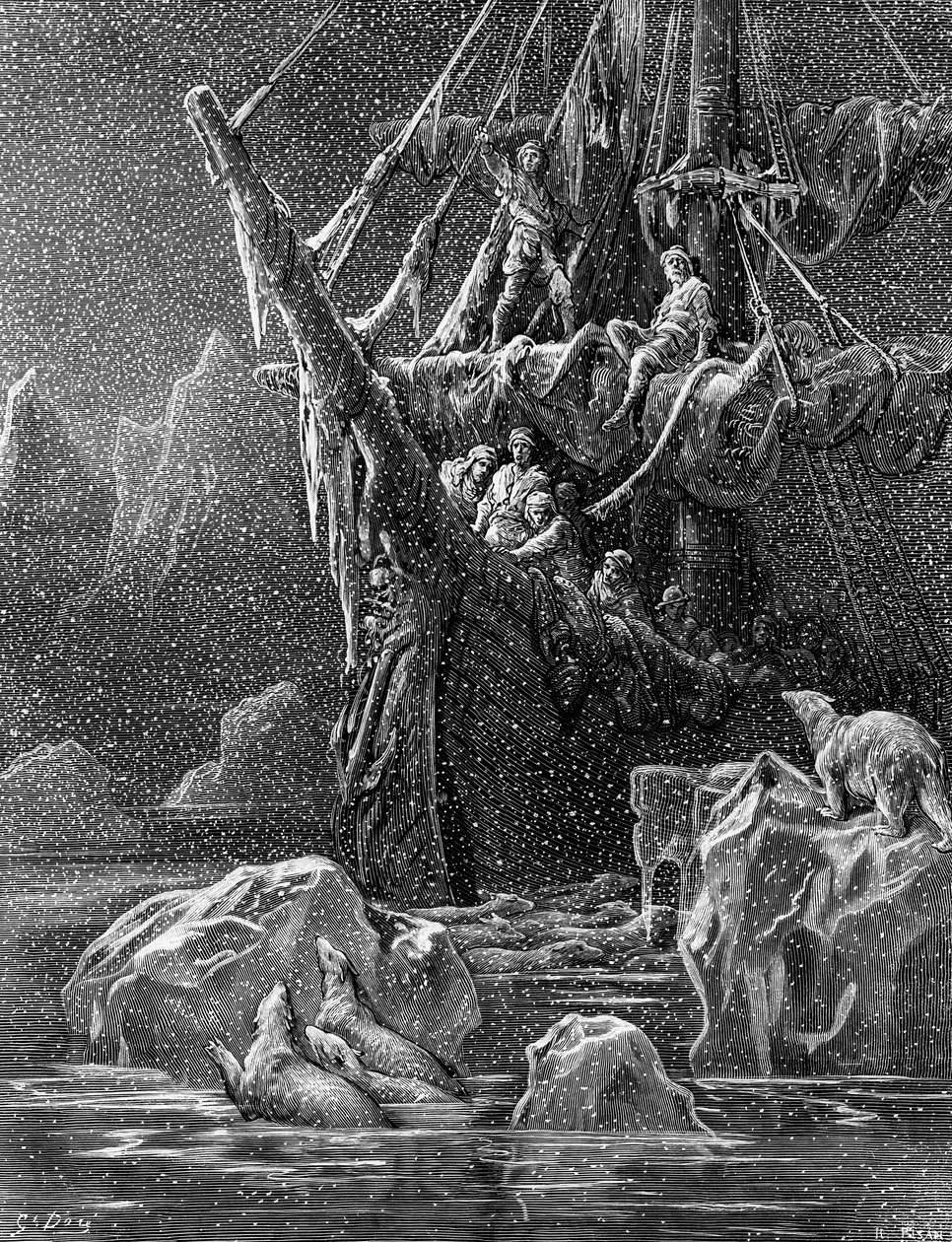 Skib i Antarktis, scene fra 