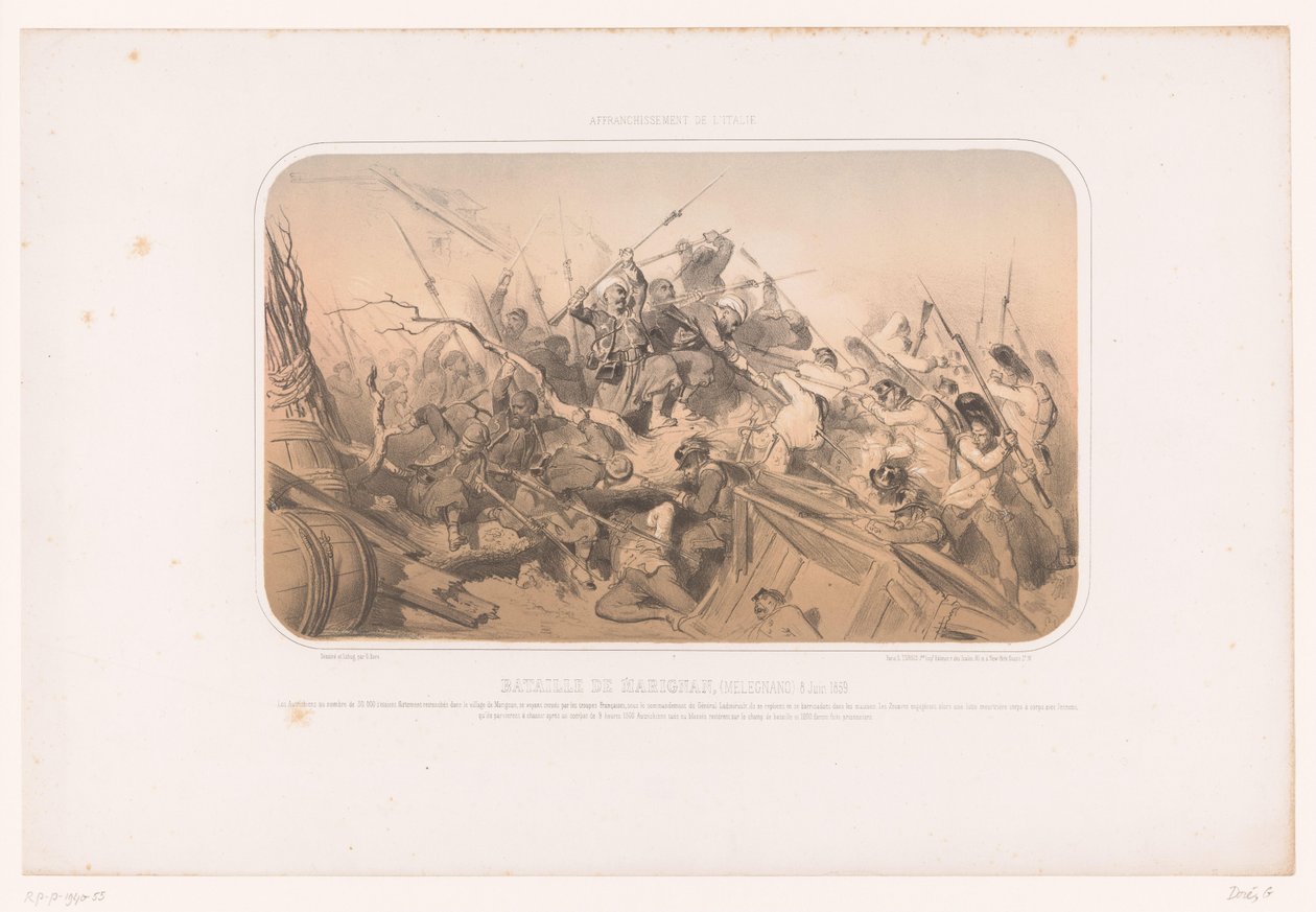 Slaget ved Melegnano Bataille de Marignan (Melegnano), 8. juni 1859 (titel på objektet) Italiensk kampagne (serietitel) Afranchissement de l