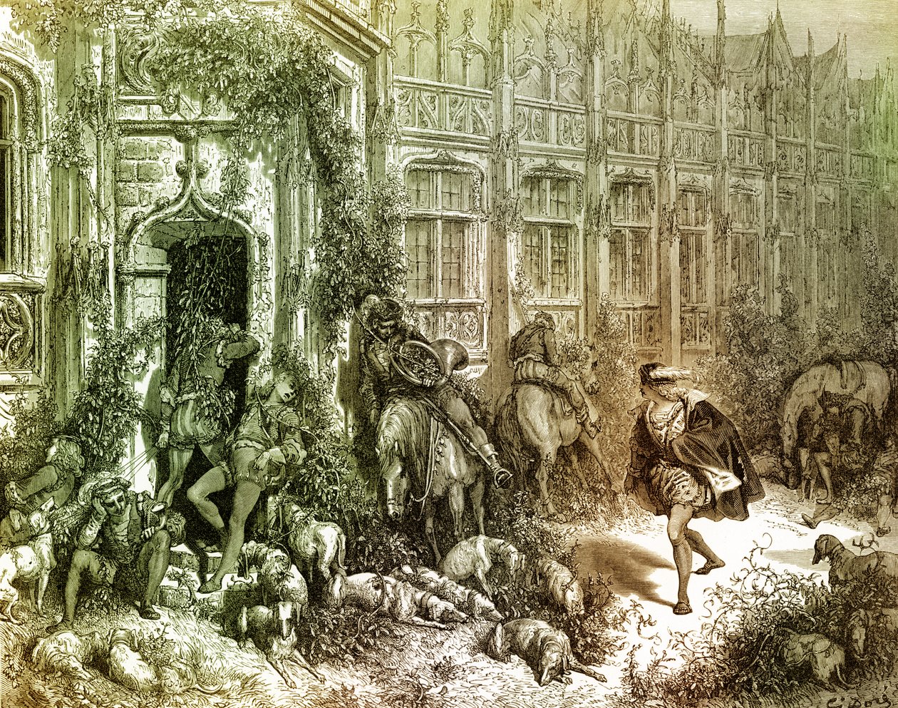 Tornerose-gravering af Gustave Doré. af Gustave Dore