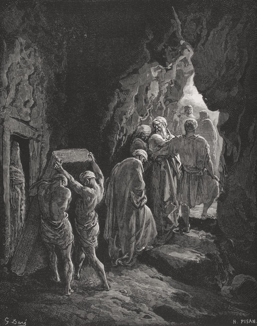 The Burial of Sarah, illustration fra Dores 