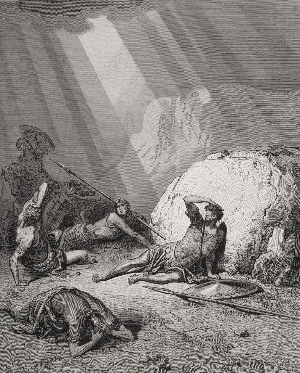 The Conversion of St. Paul, Apostlenes Gerninger 9:1-6, illustration fra Dores 