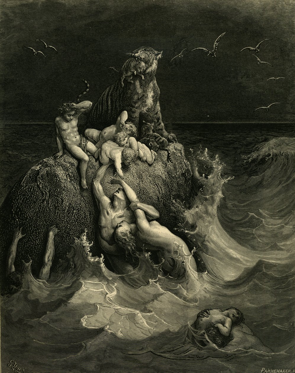 The Deluge Frontispice til den illustrerede udgave af Bibelen, 1866 af Gustave Dore