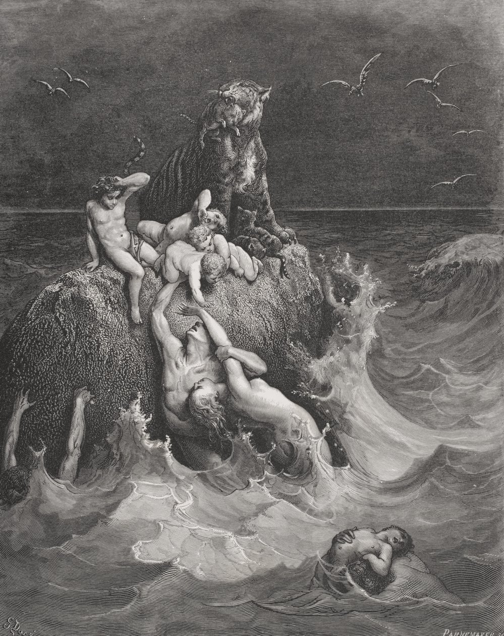 Syndfloden, illustration fra Dores 