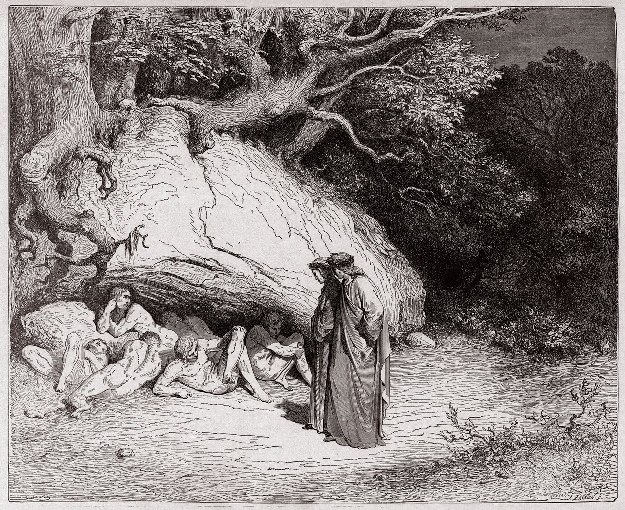 Den guddommelige komedie (La Divina Commedia, La Divine Comedie), Inferno, Canto 4: De uskyldige sjæle i Limbo - af Dante Alighieri (1265-1321) - Illustration af Gustave Dore (1832-1883) af Gustave Dore