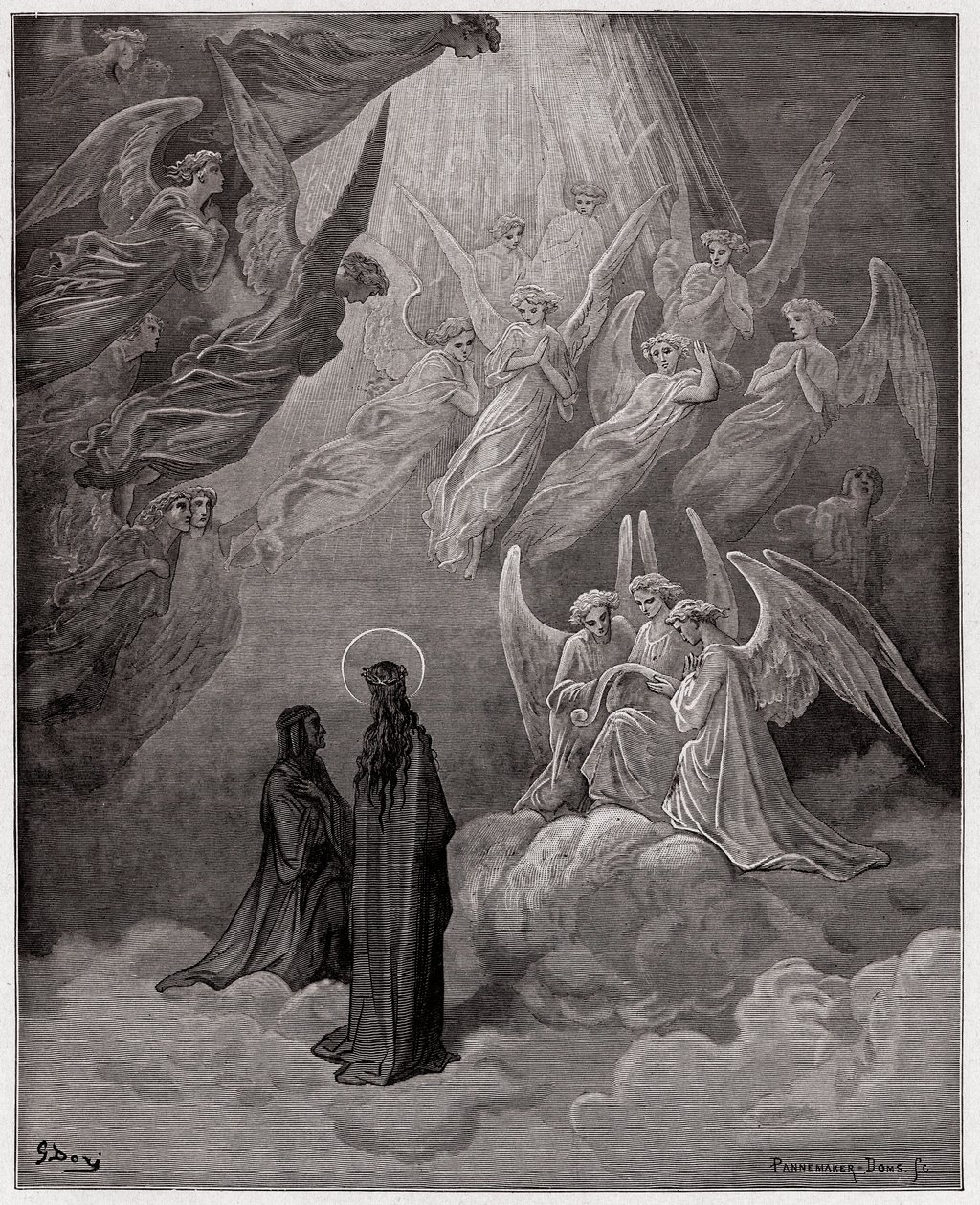 Den guddommelige komedie (La Divina Commedia, La Divine Comedie), Paradiso, Canto 20: De lysende sjæle synger - af Dante Alighieri (1265-1321) - Illustration af Gustave Dore (1832-1883) af Gustave Dore
