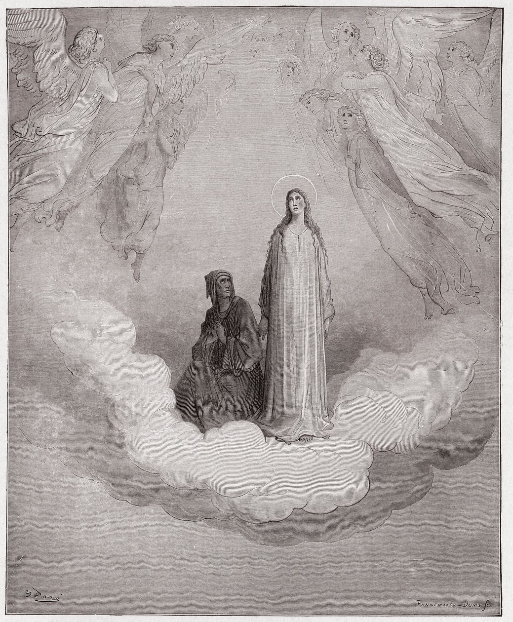 Den guddommelige komedie (La Divina Commedia, La Divine Comedie), Paradiso, Canto 21: Salige Beatrice i den syvende cirkel - af Dante Alighieri (1265-1321) - Illustration af Gustave Dore (1832-1883) af Gustave Dore