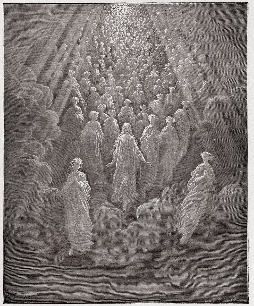 Den guddommelige komedie (La Divina Commedia, La Divine Comedie), Paradiso, Canto 5: Værten af utallige glødende sjæle i det andet rige - af Dante Alighieri (1265-1321) - Illustration af Gustave Dore (1832-1883) af Gustave Dore