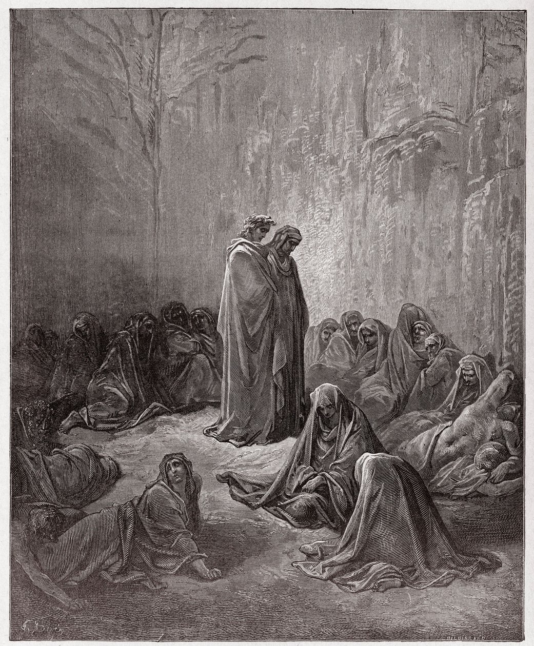 Den guddommelige komedie (La Divina Commedia, La Divine Comedie), Purgatorio, Canto 13: De misundeliges sjæle - af Dante Alighieri (1265-1321) - Illustration af Gustave Dore (1832-1883) af Gustave Dore