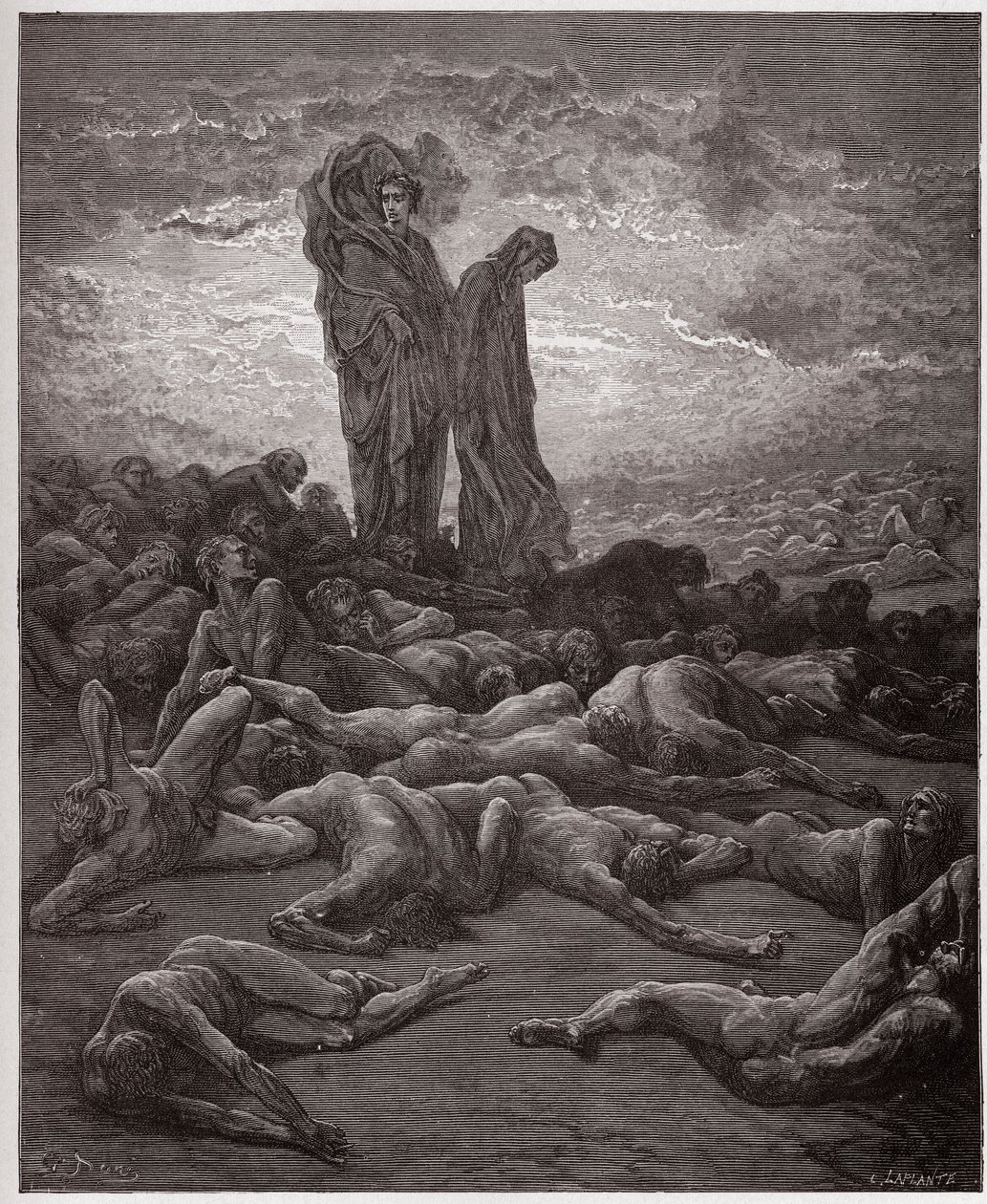 Den guddommelige komedie (La Divina Commedia, La Divine Comedie), Purgatorio, Canto 20: De grådiges sjæle - af Dante Alighieri (1265-1321) - Illustration af Gustave Dore (1832-1883) af Gustave Dore