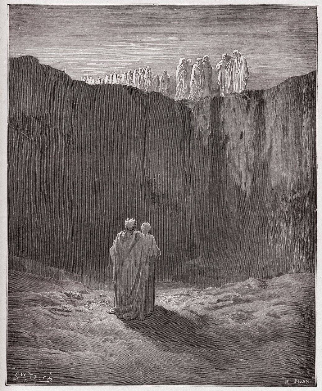 Den guddommelige komedie (La Divina Comedia, La Divine Comedie), Purgatorio, Canto 9: Dante bliver i en drøm båret af en ørn - af Dante Alighieri (1265-1321) - Illustration af Gustave Dore (1832-1883) af Gustave Dore