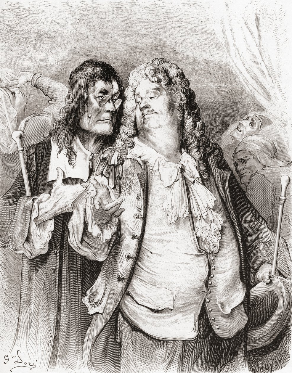 The Doctors, fra en slutning af 1800-tallets udgave af Fables de La Fontaine (trægravering) af Gustave Dore
