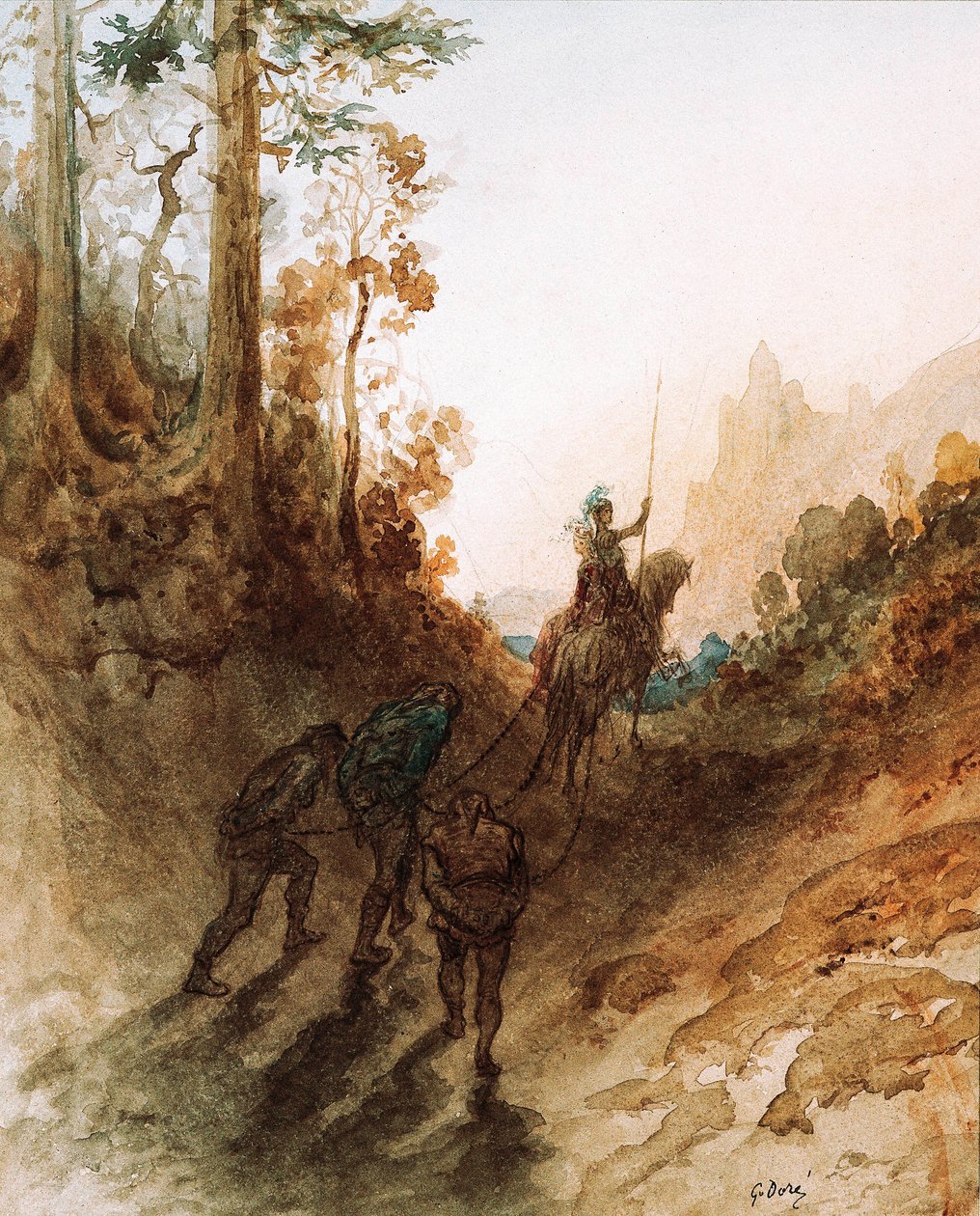 Jætterne er fanget, ca. 1869-83 (akvarel) af Gustave Dore
