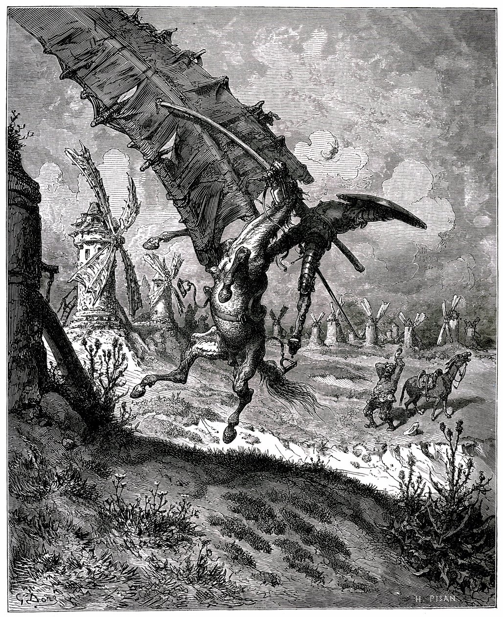 Kanalens geniale Hidalgo Don Quixote af Miguel de Cervantes af Gustave Dore