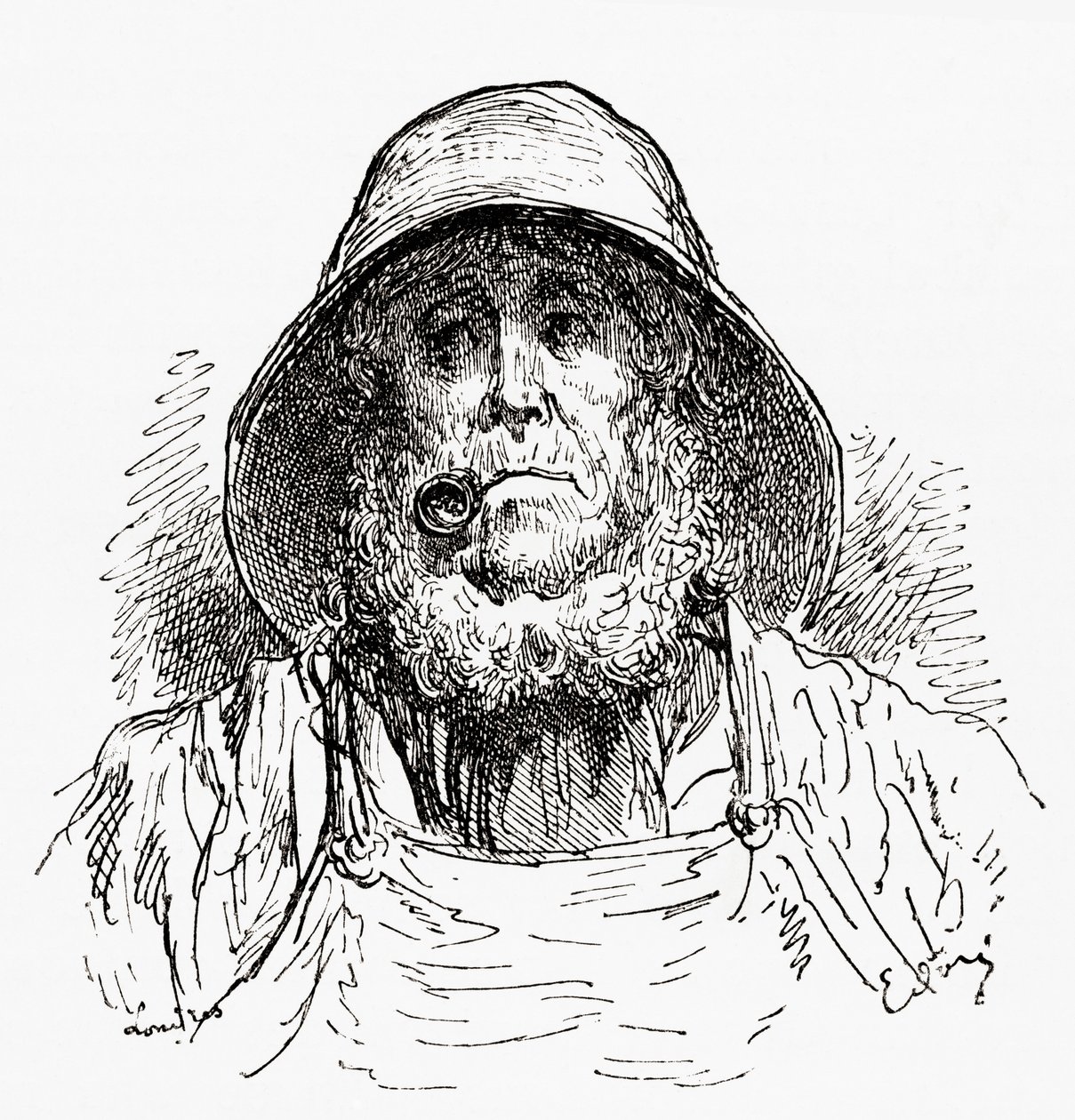 The Marseilles Sailor, efter en tegning af Gustave Dore. Fra Life and Reminiscences of Gustave Dore, udgivet i 1885. af Gustave Dore
