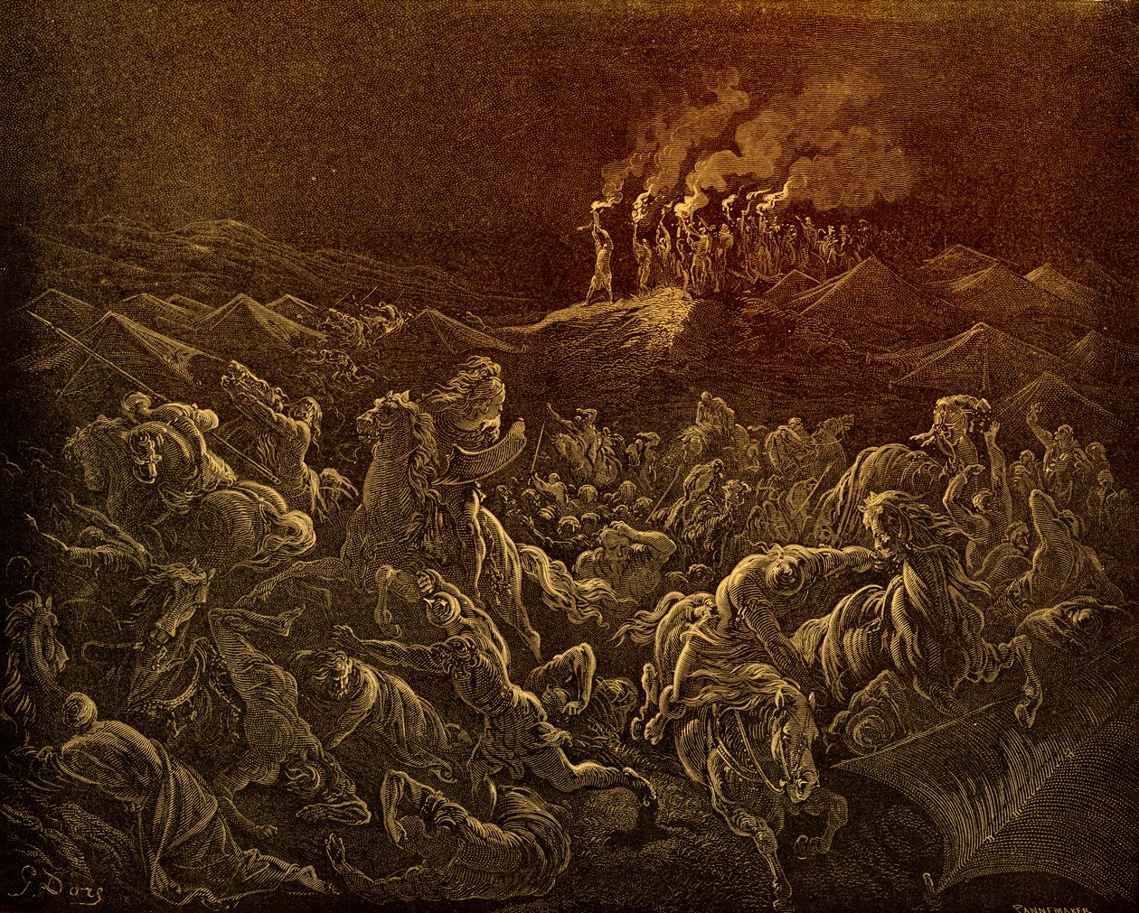 Midianitterne sat på flugt af Doré - Bibelen af Gustave Dore