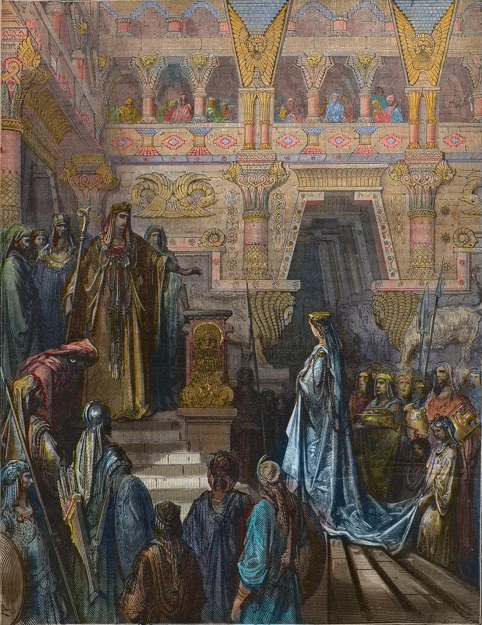 Dronningen af Saba før Salomon graveret af Gustave Dore af Gustave Dore