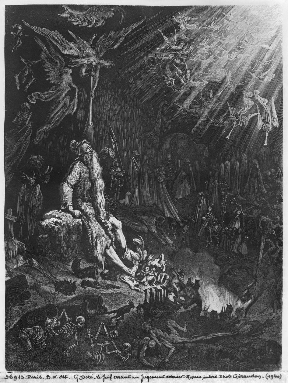 Den omvandrende jøde og den sidste dom, graveret af Felix Jean Gauchard (1825-72) af Gustave Dore