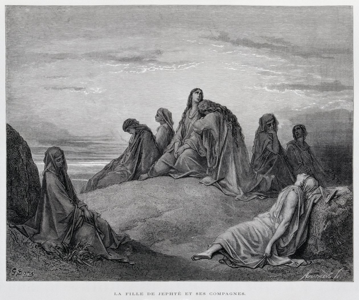 Jepthas døtre, illustration fra Dore-bibelen af Gustave Dore