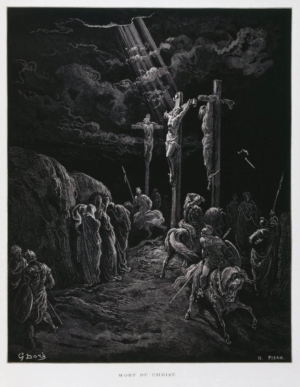Kristi død på korset, illustration fra Dore-bibelen af Gustave Dore