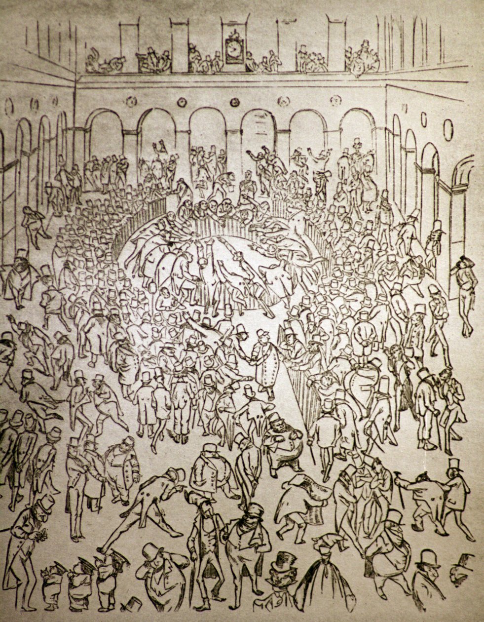 Den hektiske kapitalistiske verden på børsen i Paris, af Gustave Dore af Gustave Dore