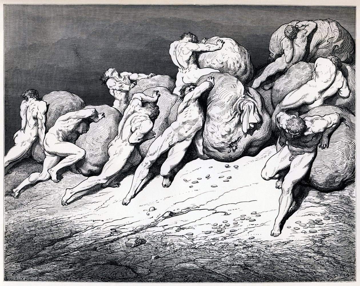 Hamstrene og spildrene, 1857. af Gustave Dore