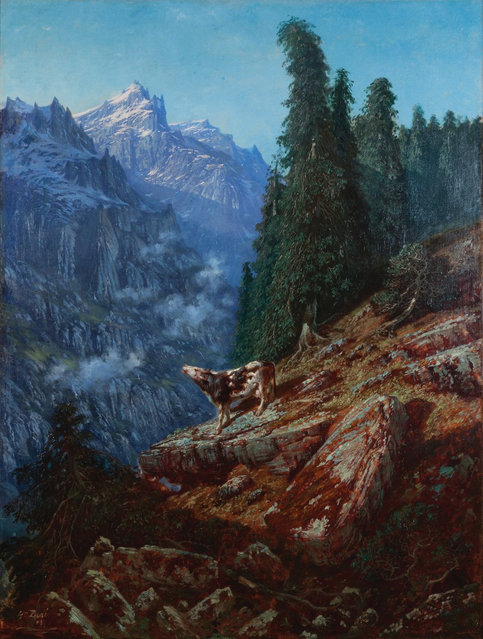 Den tabte ko 1852 (Olie på lærred) af Gustave Dore
